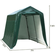 Outdoor Carport Shed with Sidewalls and Waterproof Ripstop Cover-10 x 10 ft - 7 X 12 Ft