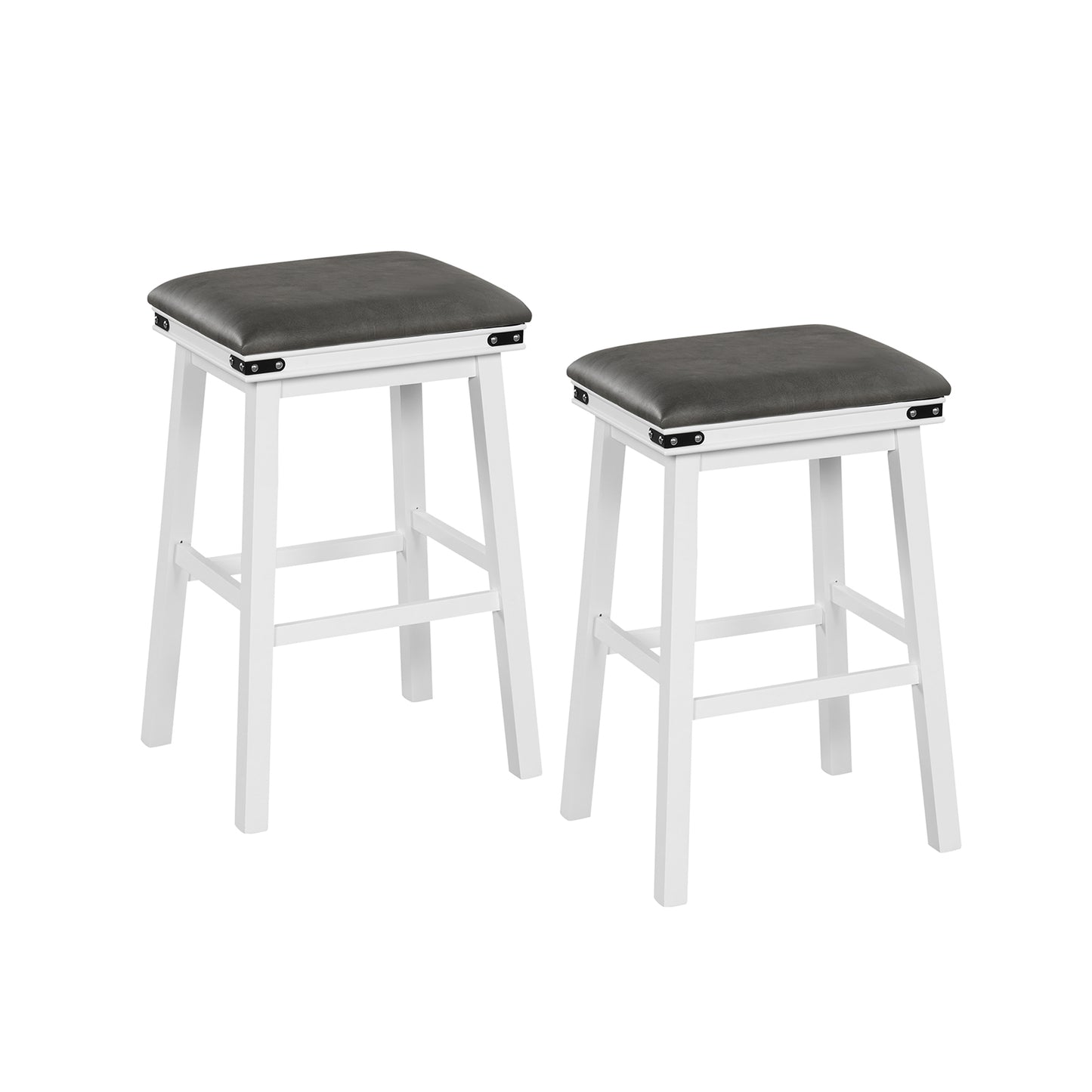 Set of 2 24/30 Inch Dining Bar Stool with Acacia Wood Frame-30 inches - 30 Inches