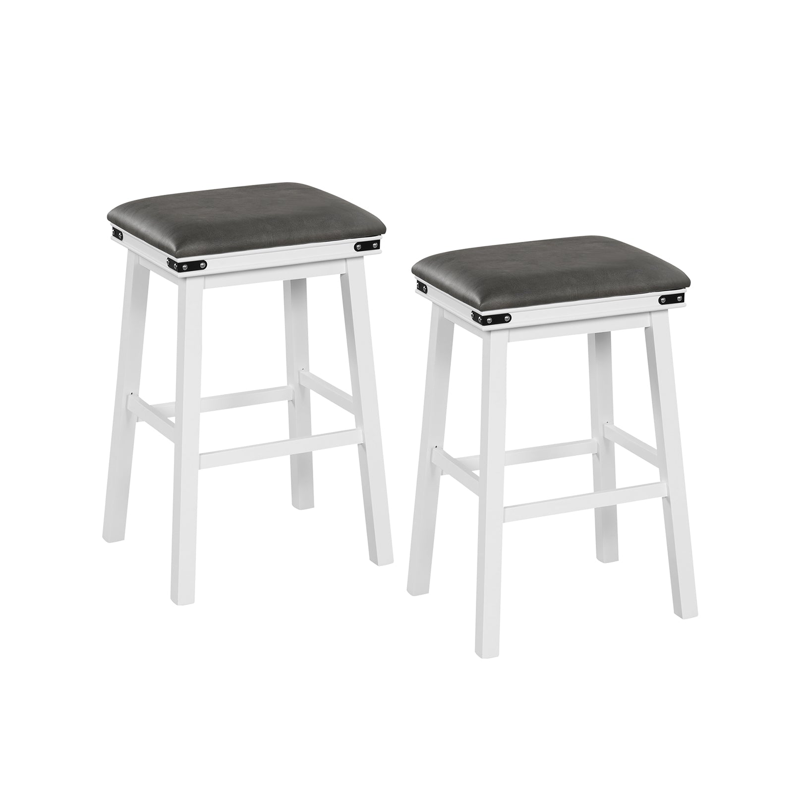 Set of 2 24/30 Inch Dining Bar Stool with Acacia Wood Frame-30 inches - 30 Inches