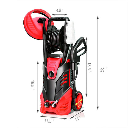 3000 PSI Electric High Pressure Washer With Patio Cleaner -Blue - Red