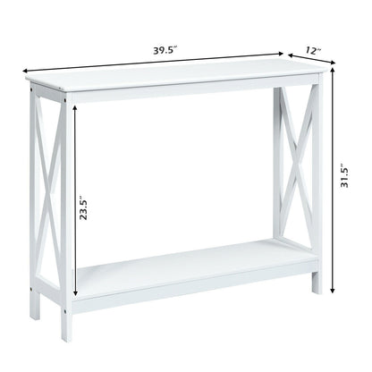 2-Tier Console X-Design Sofa Side Accent Table