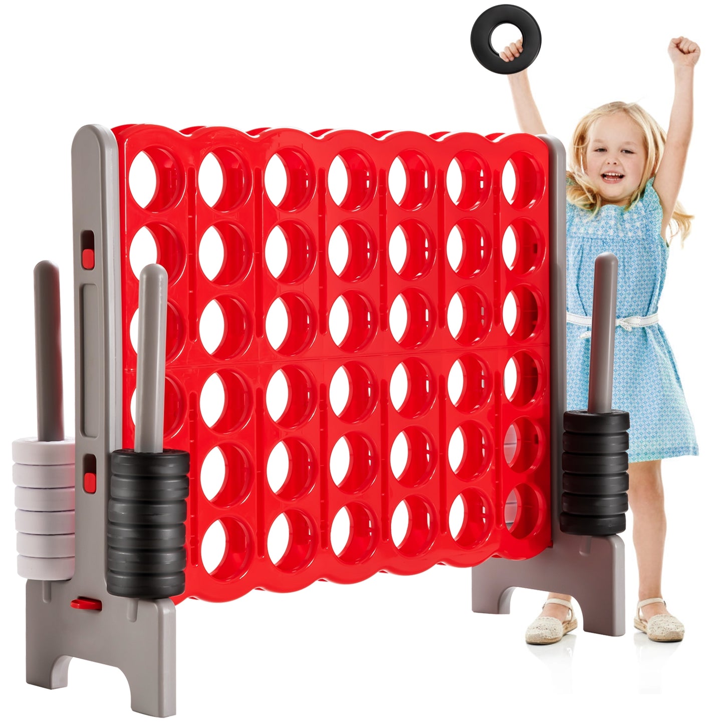 4-to-Score 4 in A Row Giant Game Set for Kids Adults Family Fun - Red