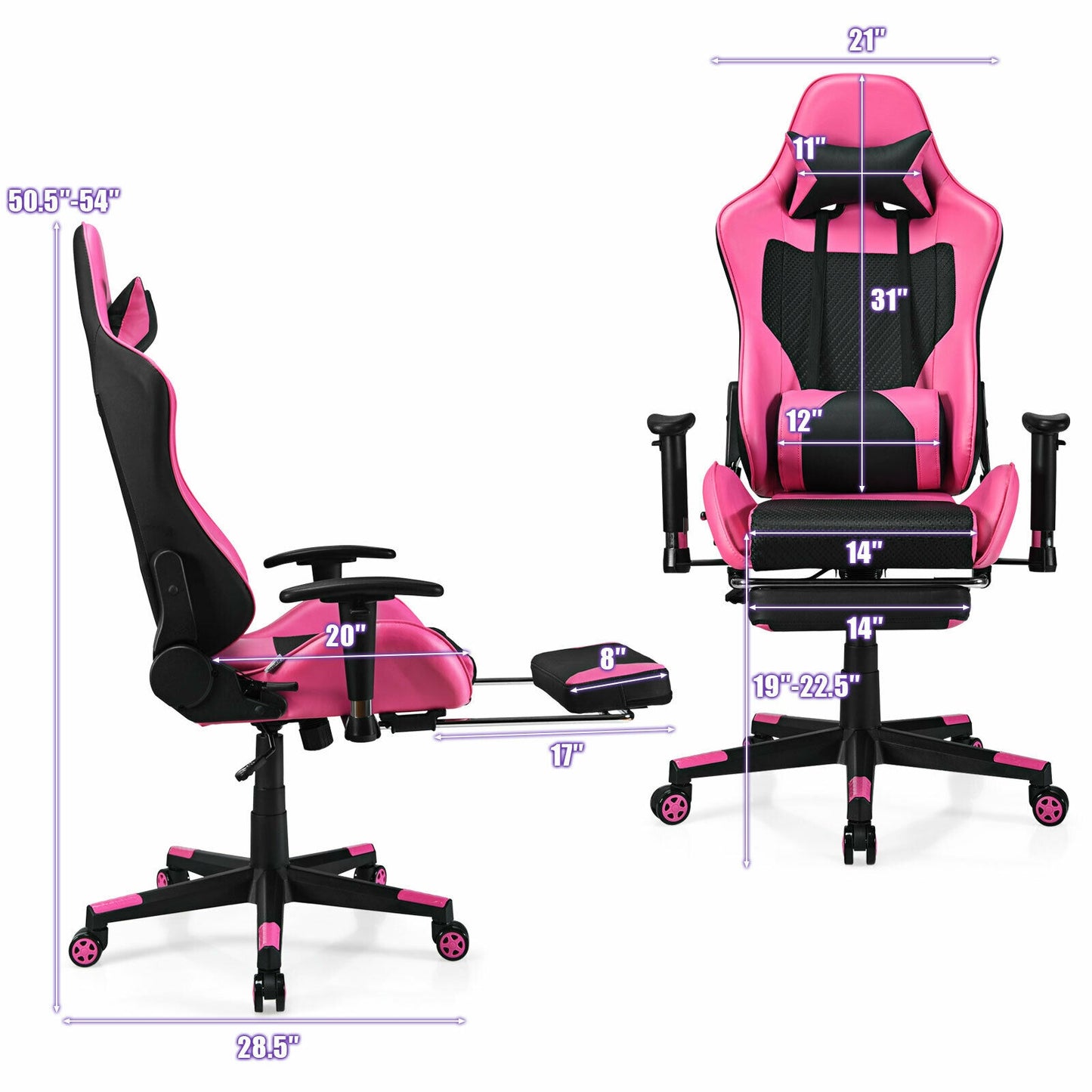 PU Leather Gaming Chair with USB Massage