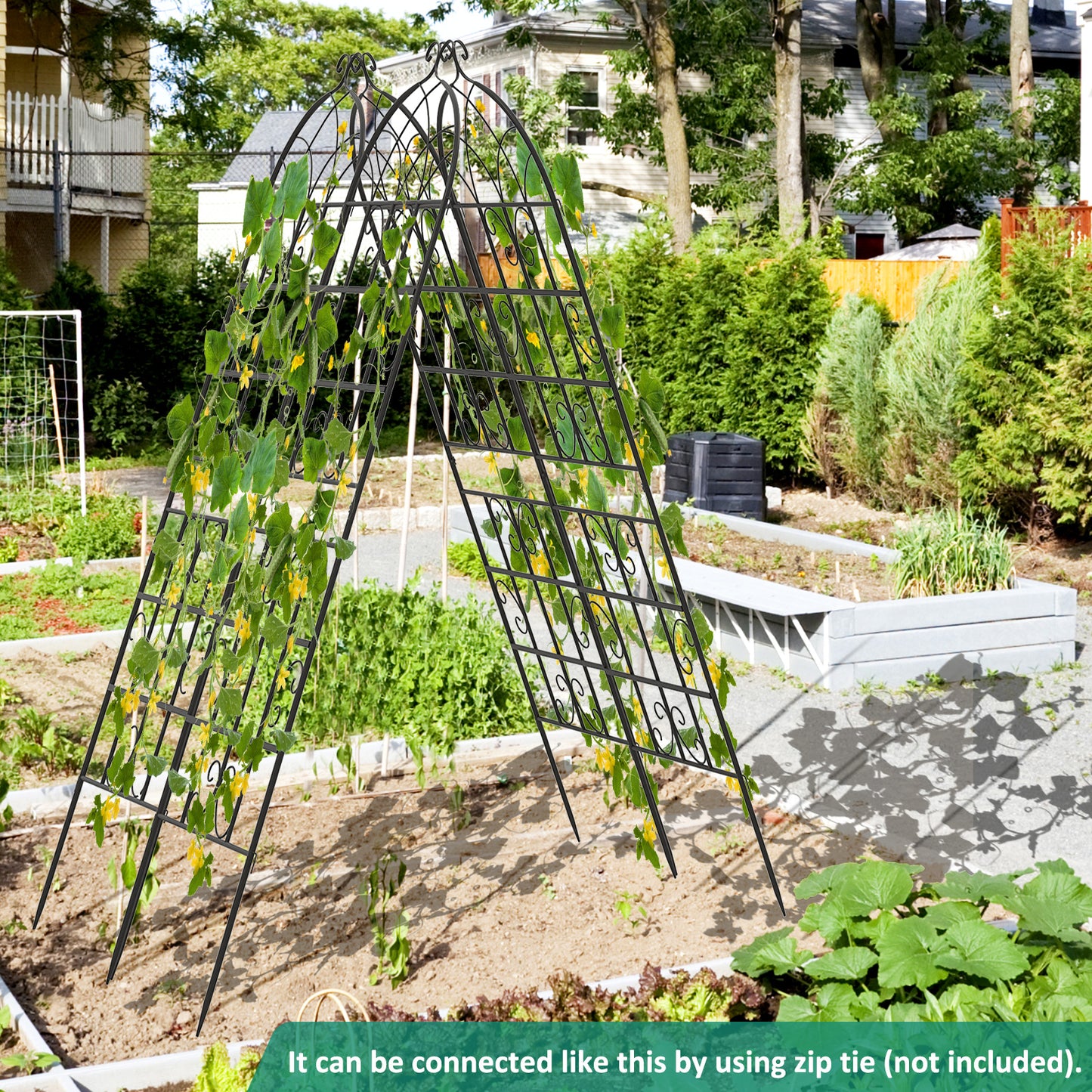 2/4 Pack 71 x 20 Inch Metal Garden Trellis for Climbing Plants-Set of 2