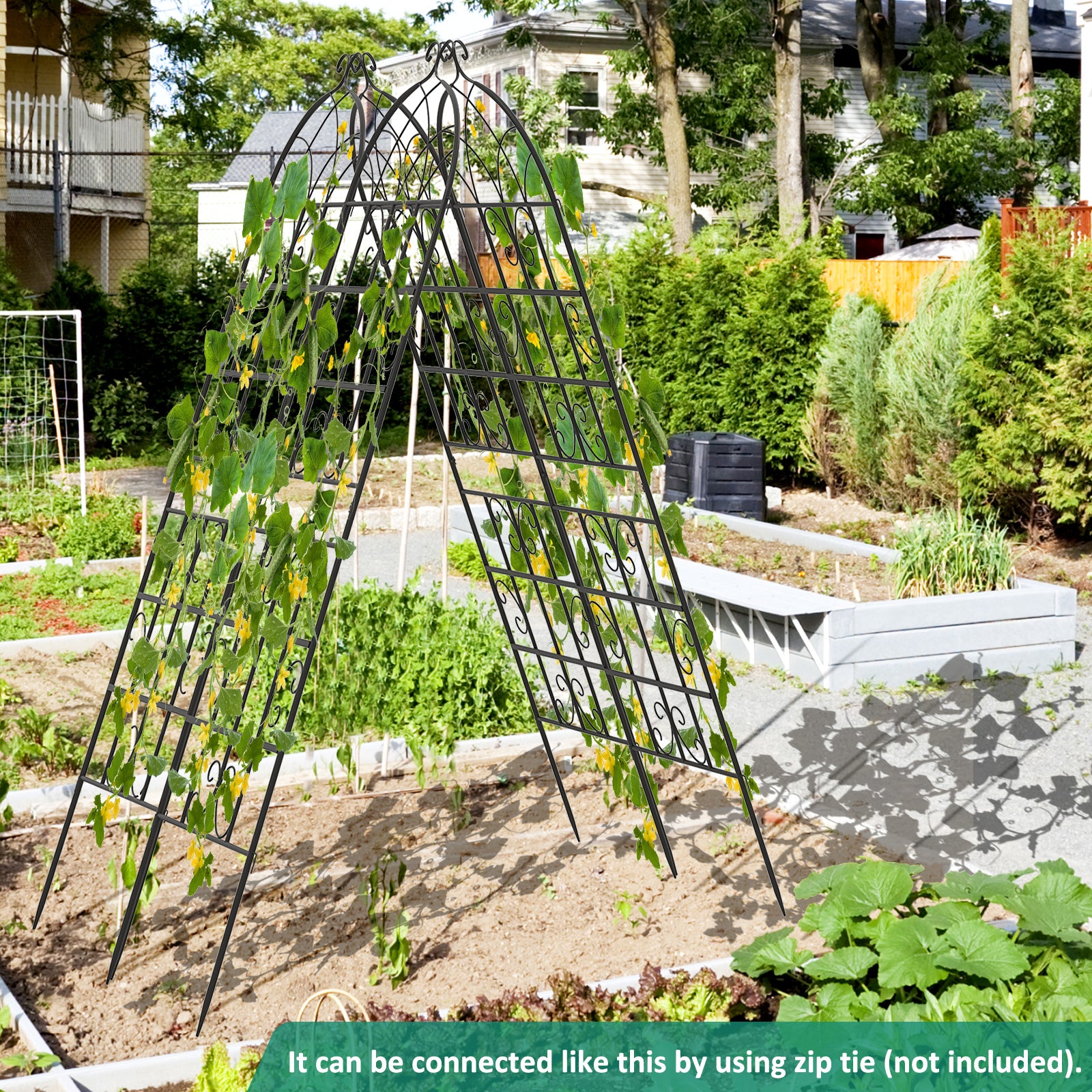 2/4 Pack 71 x 20 Inch Metal Garden Trellis for Climbing Plants-Set of 2