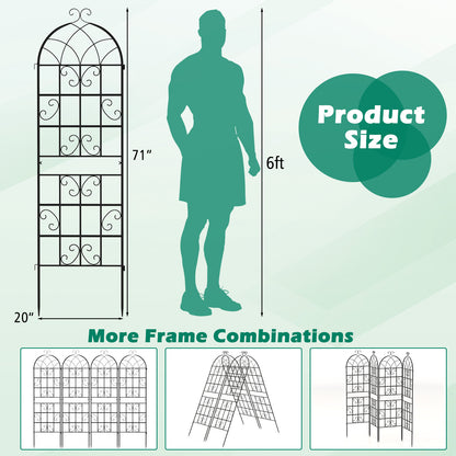 2/4 Pack 71 x 20 Inch Metal Garden Trellis for Climbing Plants-Set of 4