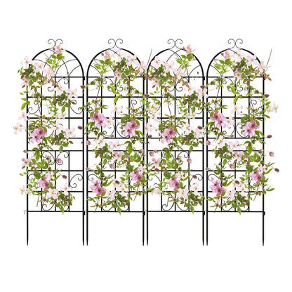 2/4 Pack 71 x 20 Inch Metal Garden Trellis for Climbing Plants-Set of 4