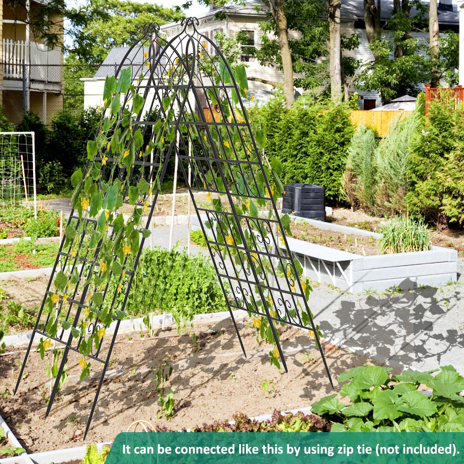 2/4 Pack 71 x 20 Inch Metal Garden Trellis for Climbing Plants-Set of 4