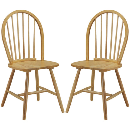 Set of 2 Vintage Windsor Wood Chair with Spindle Back for Dining Room