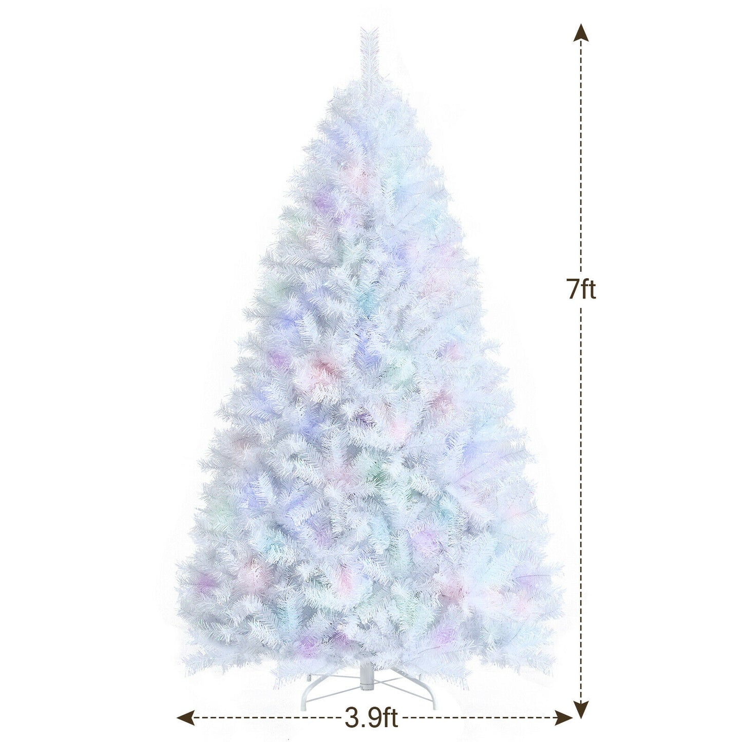 7 Feet White Iridescent Tinsel Artificial‚ÄÇChristmas Tree with Metal Stand