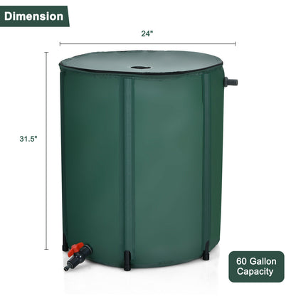 60 Gallon Collapsible Rain Barrel Water Collector