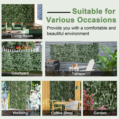 Artificial Ivy Privacy Fence Screen 118 x 39 Inch (4 Pieces)