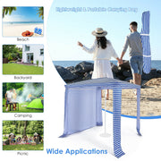6.6 x 6.6 Feet Foldable and Easy-Setup Beach Canopy With Carry Bag-Blue - Navy