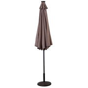 10 Feet Patio Solar Umbrella with Crank and LED Lights-Tan