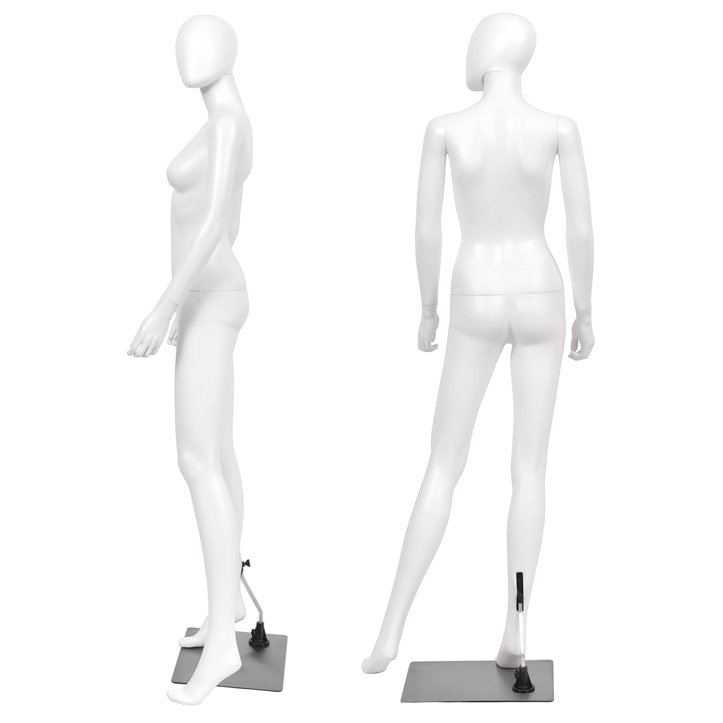 5.8 ft Full Body Female Mannequin Egghead Manikin with Metal Stand