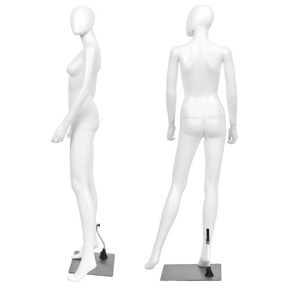 5.8 ft Full Body Female Mannequin Egghead Manikin with Metal Stand