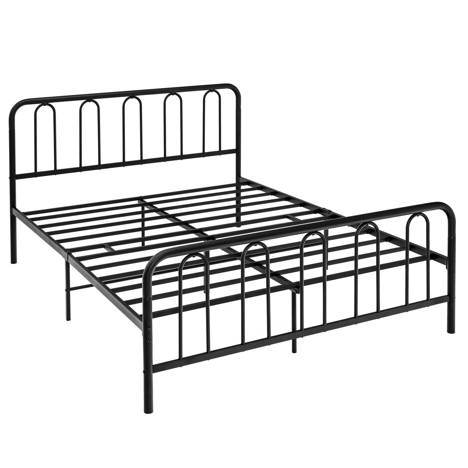 Full/Queen Size Metal Bed Frame with Headboard and Footboard-Queen Size - Queen Size