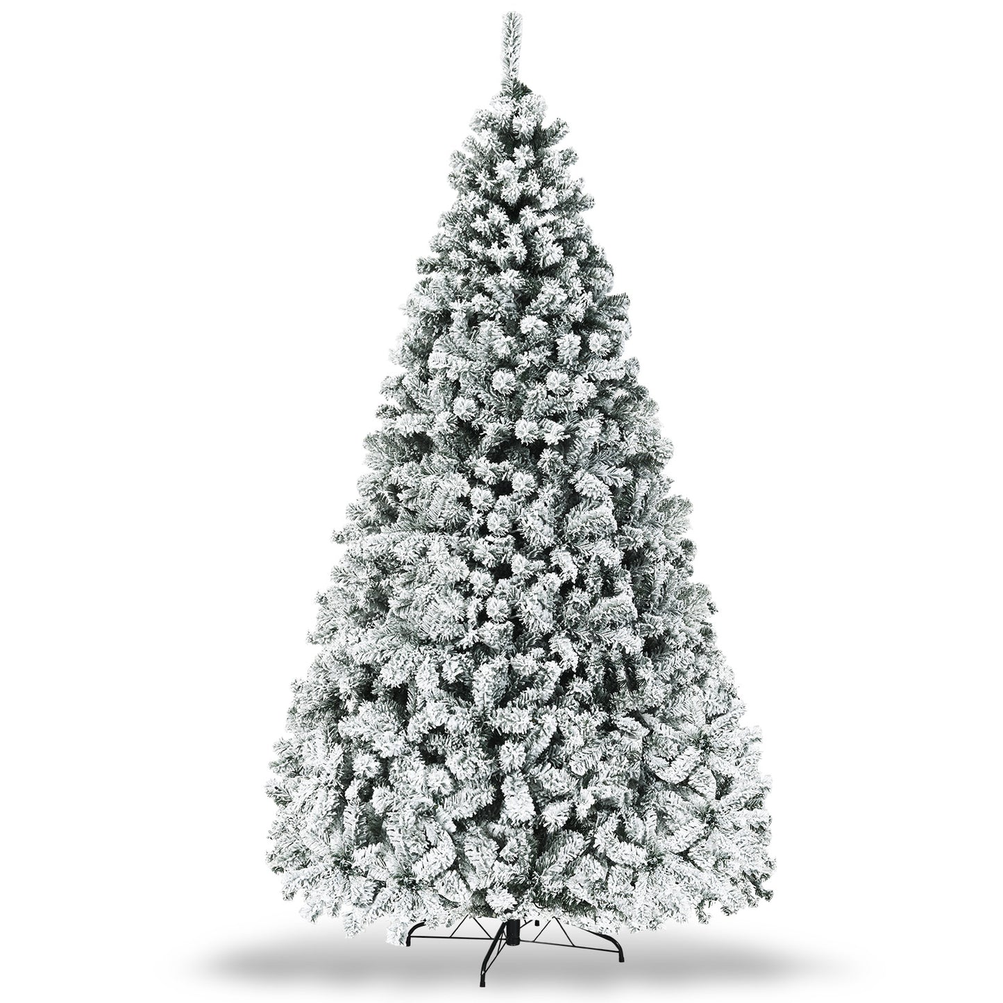 Pre-Lit Premium Snow Flocked Hinged Artificial Christmas Tree-7.5 ft - 9 Ft