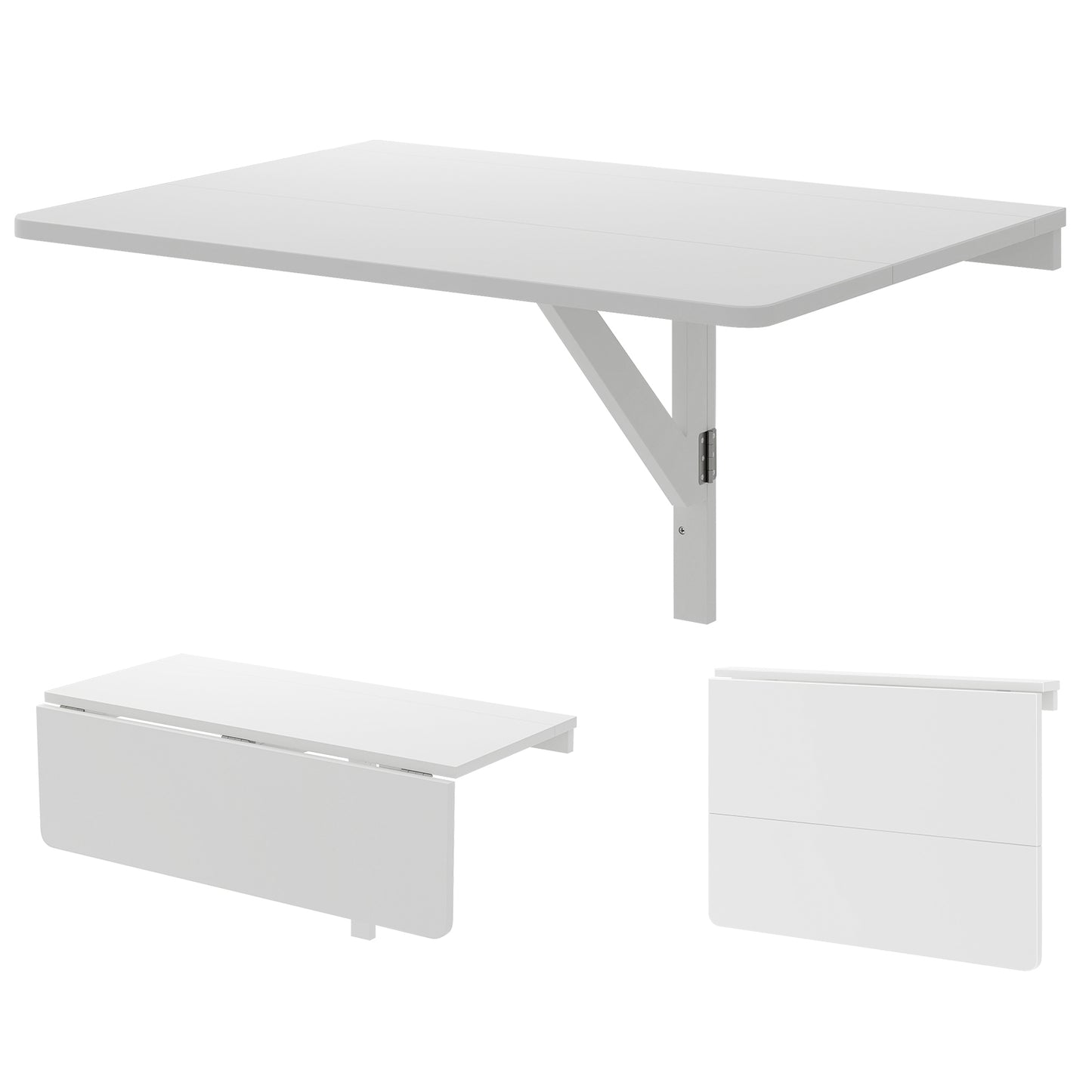 31.5 x 23.5 Inch Wall Mounted Folding Table for Small Spaces-White - White