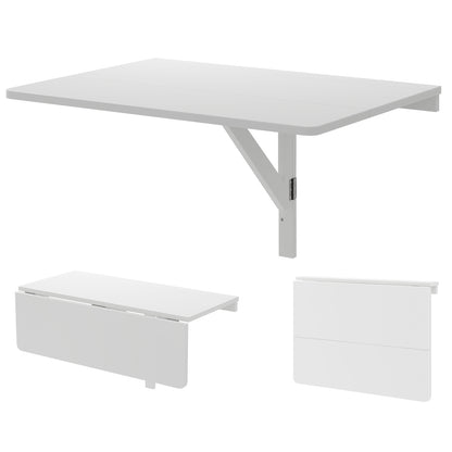 31.5 x 23.5 Inch Wall Mounted Folding Table for Small Spaces-White - White