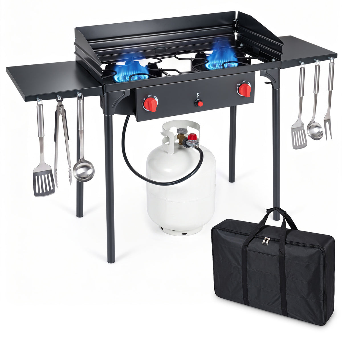 2 Burner Propane Gas Stove 150,000 BTU Outdoor Cooker