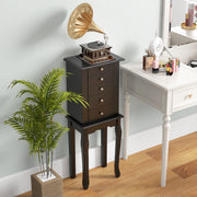 2 Colors Armoire Storage Standing Jewelry Cabinet with Mirror-Black