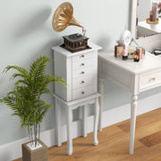 2 Colors Armoire Storage Standing Jewelry Cabinet with Mirror-White