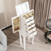 2 Colors Armoire Storage Standing Jewelry Cabinet with Mirror-White