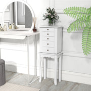 2 Colors Armoire Storage Standing Jewelry Cabinet with Mirror-White