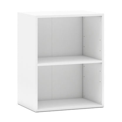 2-Cube Bookcase Floor Standing Open Bookshelf with 5-Position Adjustable Shelf-White