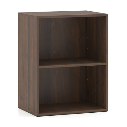 2-Cube Bookshelf with Adjustable Shelf - Dark Walnut