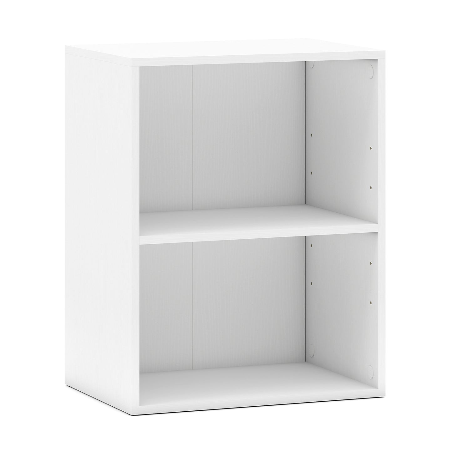 2-Cube Bookcase Set of 2 Floor Standing Open Bookshelf w/ 5-Position Adjustable Shelf-White