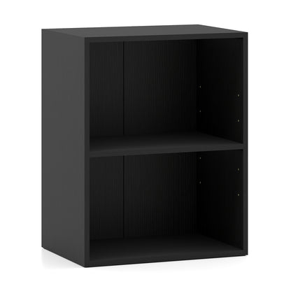 2-Cube Bookcase Set of 2 Floor Standing Open Bookshelf w/ 5-Position Adjustable Shelf-Black