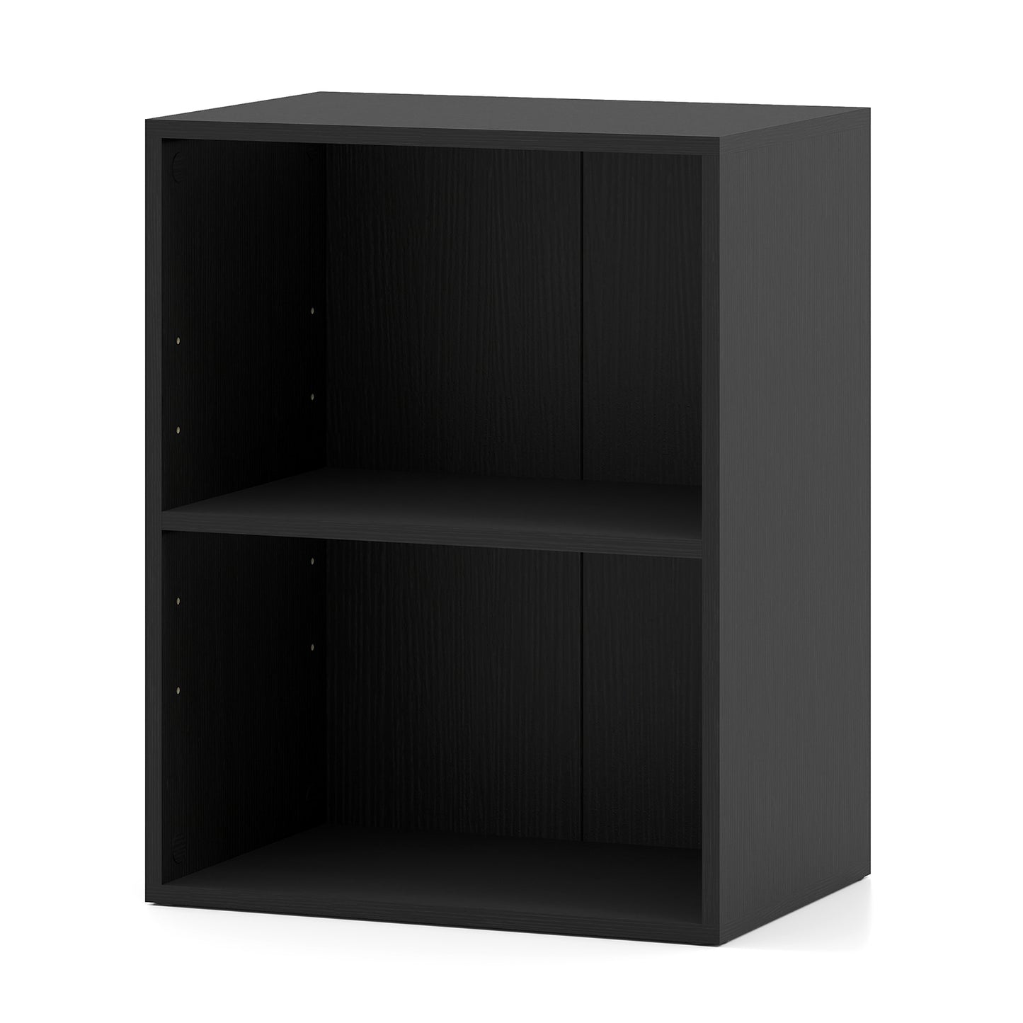 2-Cube Bookcase Set of 2 Floor Standing Open Bookshelf w/ 5-Position Adjustable Shelf-Black