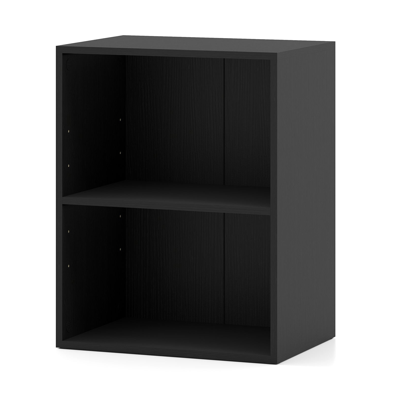 2-Cube Bookcase Set of 2 Floor Standing Open Bookshelf w/ 5-Position Adjustable Shelf-Black