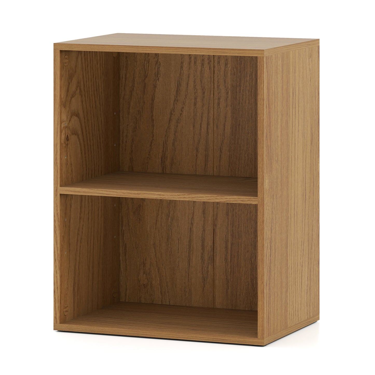 2-Cube Bookcase Set of 2 Floor Standing Open Bookshelf w/ 5-Position Adjustable Shelf-Natural