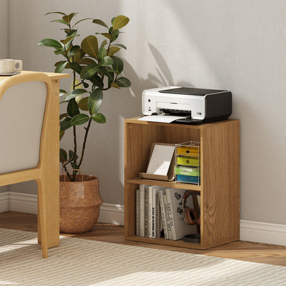 2-Cube Bookcase Set of 2 Floor Standing Open Bookshelf w/ 5-Position Adjustable Shelf-Natural