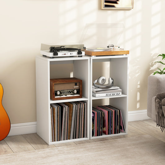 2 Cube Bookshelf with Back Guardrail for Living Room Bedroom