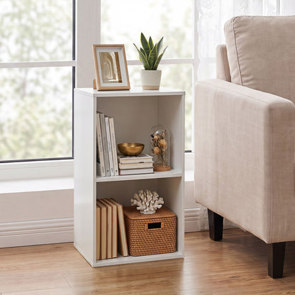 2-Cube Bookshelf with Anti-Tipping Kit - White