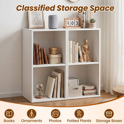 2-Cube Bookshelf with Anti-Tipping Kit - White
