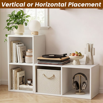 2-Cube Bookshelf with Anti-Tipping Kit - White