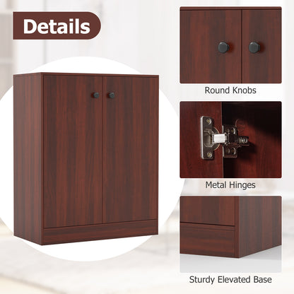 2-Door Modern Floor Storage Cabinet with 3-Tier Shelf