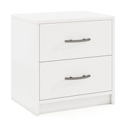 2 Drawer Nightstand with Storage for Living Room-White