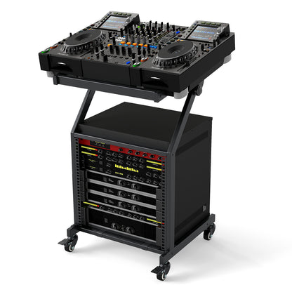 2 Layer Professional Audio Rack Mount with Adjustable Crossbars
