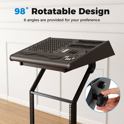2 Layer Professional Audio Rack Mount with Adjustable Crossbars