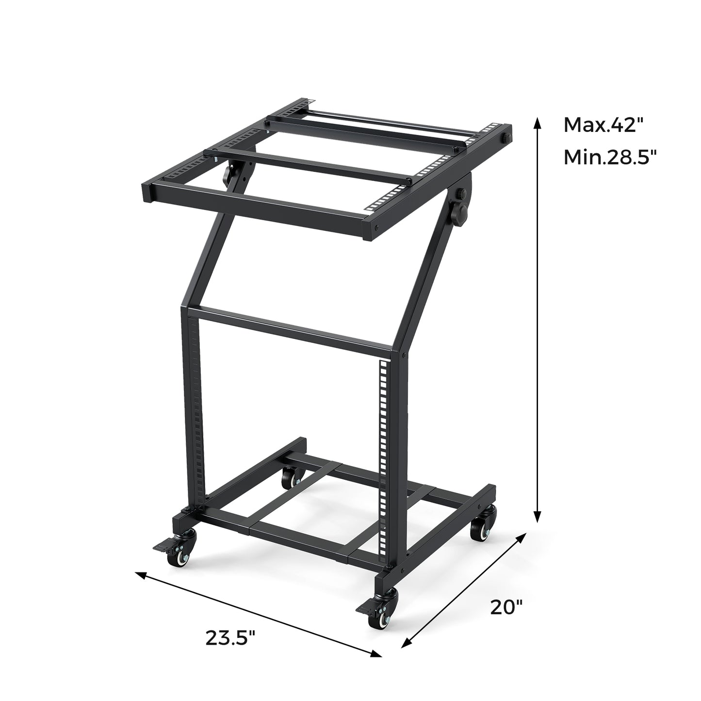 2 Layer Professional Audio Rack Mount with Adjustable Crossbars