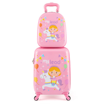 2 PCS Kid Luggage Set With Spinner Wheels for Children Boys Girls