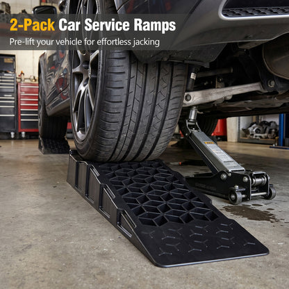 Low Profile Car Ramps 2-Pack 2.5" Lift 22,000 Lbs Capacity