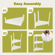 2 Pack 3-Tier Detachable Floor Corner Shower Shelf with Drainage Holes-White