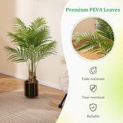 2 Pack 4.2 Feet Tall Artificial Palm Paradise Plant Large Fake Potted Tree-Green
